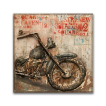 Rustic 3D Motorcycle Iron Wall Art for Home Decor